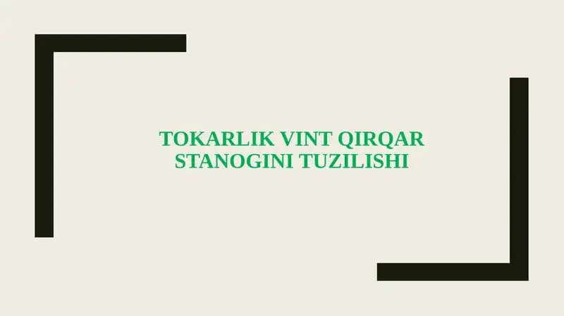 Tokarlik Stanogi