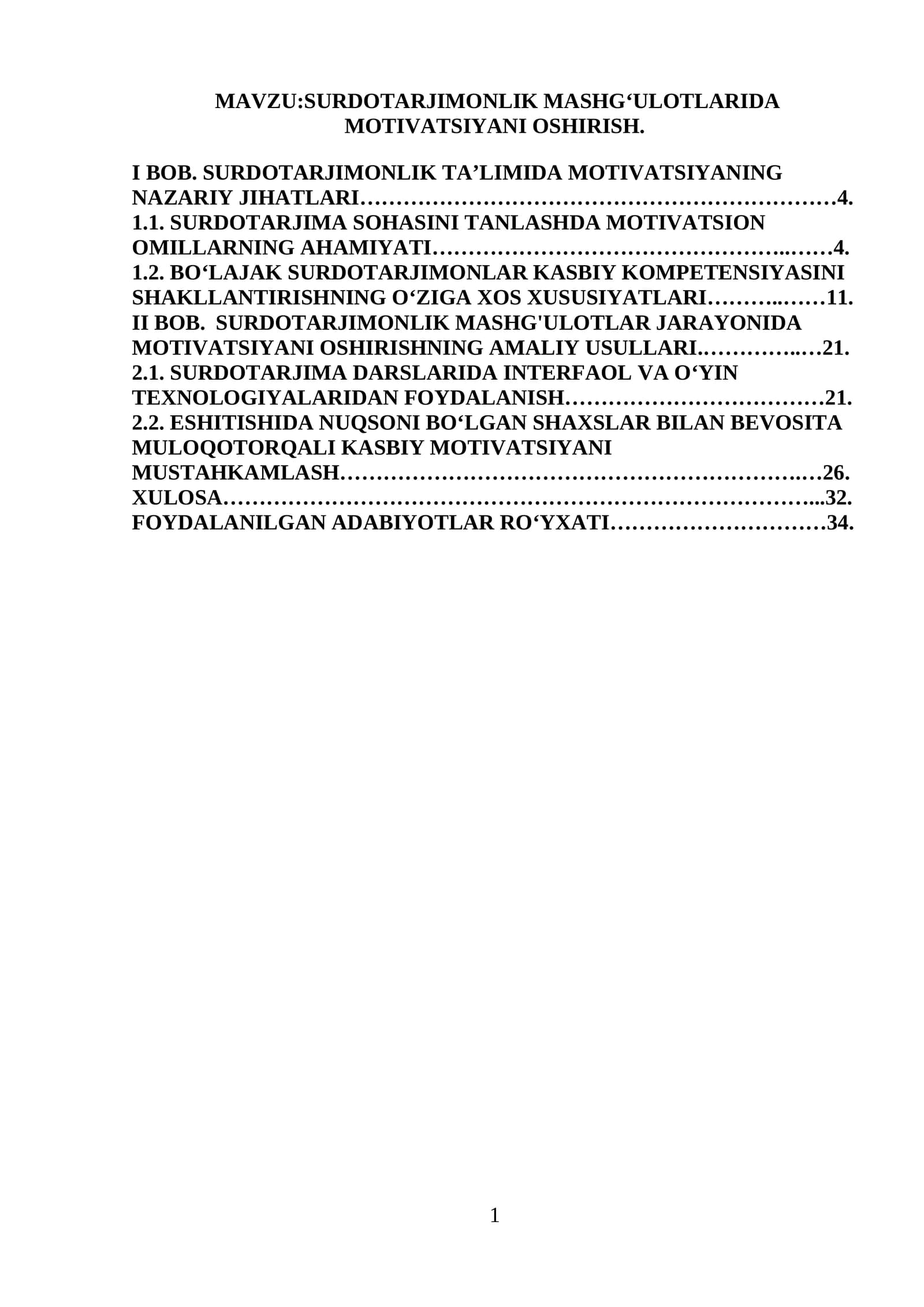 SURDOTARJIMONLIK MASHG‘ULOTLARIDA MOTIVATSIYANI OSHIRISH