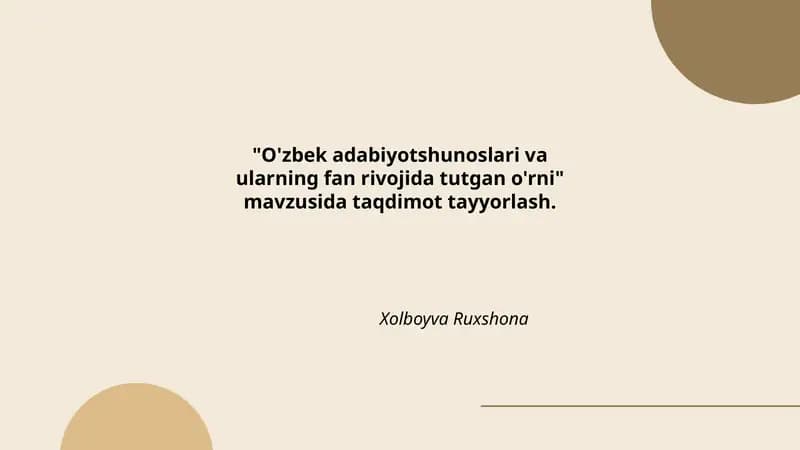 O'zbek adabiyotshunoslari va ularning fan rivojida tutgan o'rni