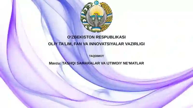 Tashqi Samaralar va Ijtimoiy Ne'matlar