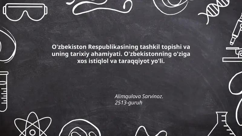 O'zbekiston Respublikasining tashkil topishi va uning tarixiy ahamiyati