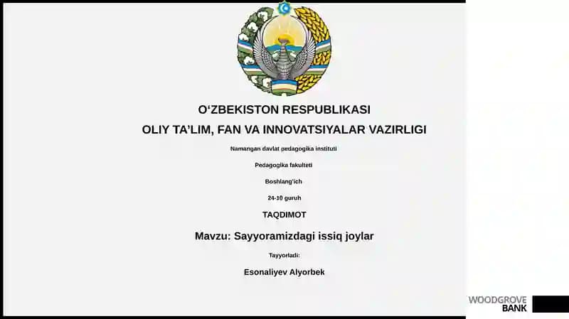 Sayyoramizdagi issiq joylar