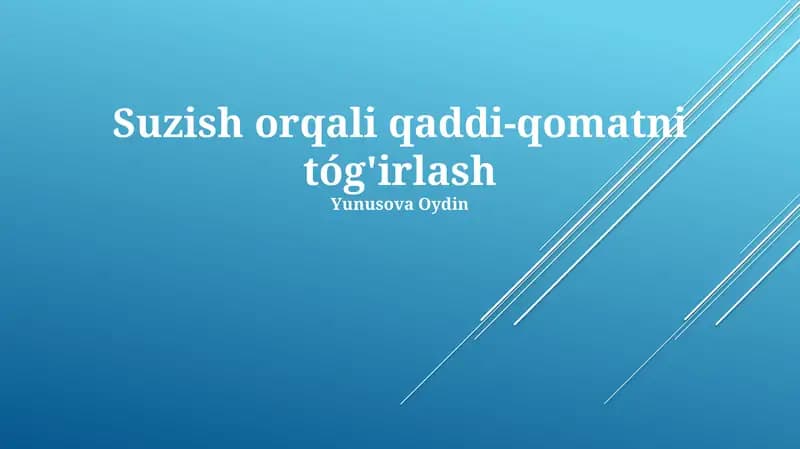 Suzish orqali qaddi-qomatni tóg'irlash