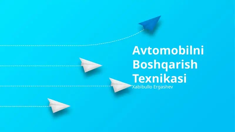 Avtomobilni Boshqarish Texnikasi
