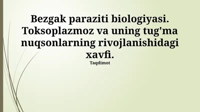 Bezgak paraziti biologiyasi