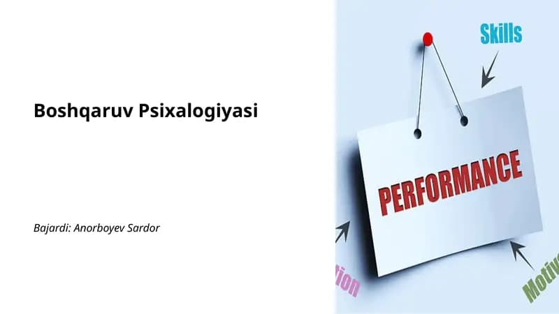 Boshqaruv Psixalogiyasi
