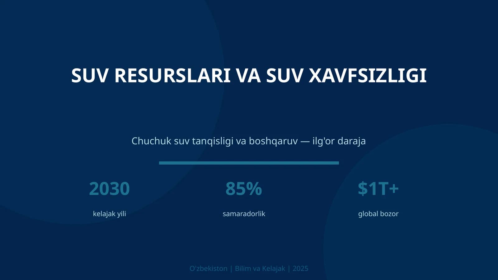 SUV RESURSLARI VA SUV XAVFSIZLIGI