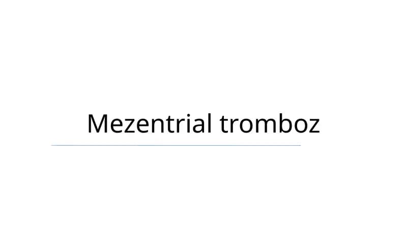 Mezentrial tromboz