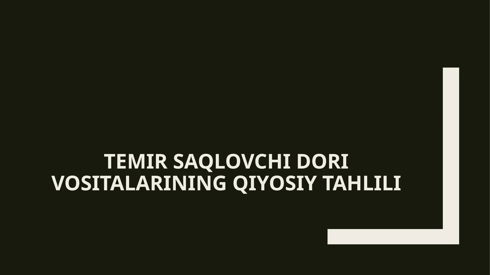 Temir saqlovchi dori vositalarining qiyosiy tahlili