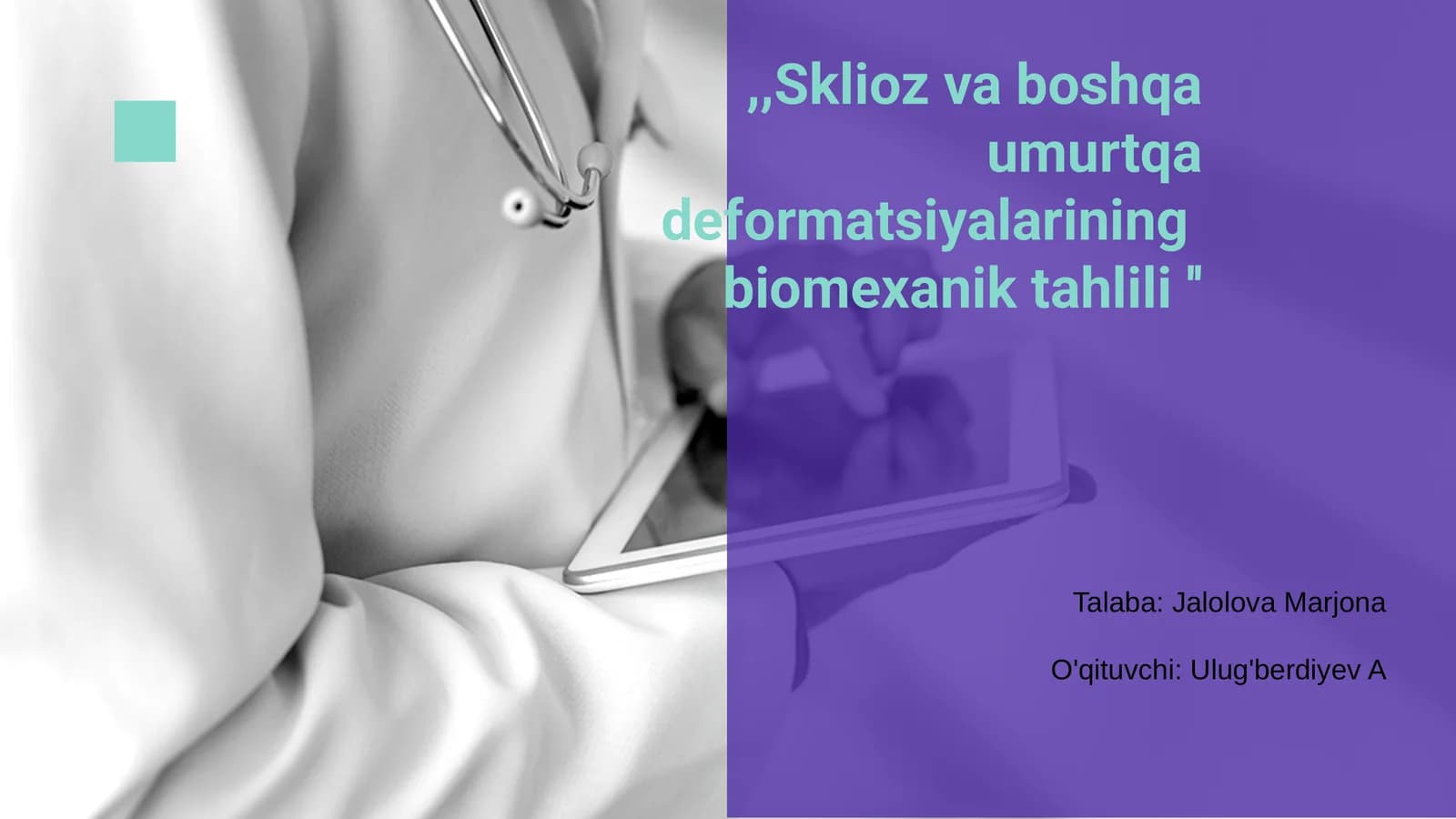 Sklioz va boshqa umurtqa deformatsiyalarining biomexanik tahlili