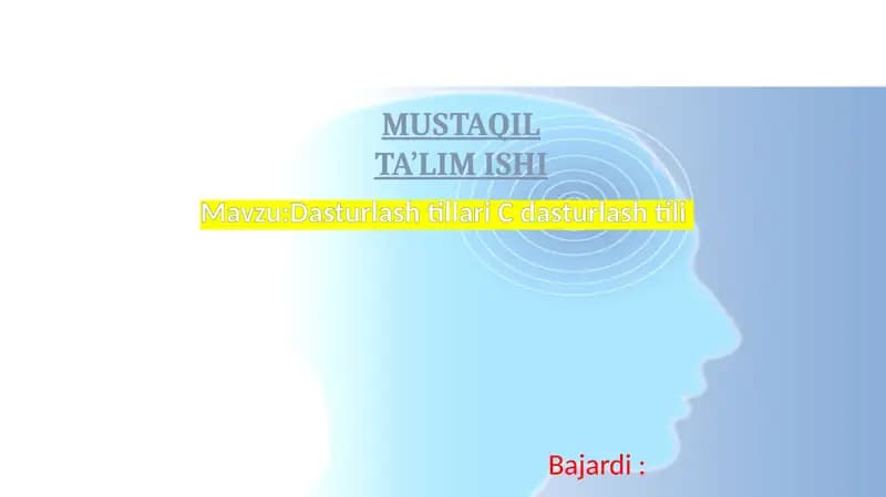 Dasturlash tillari C dasturlash tili