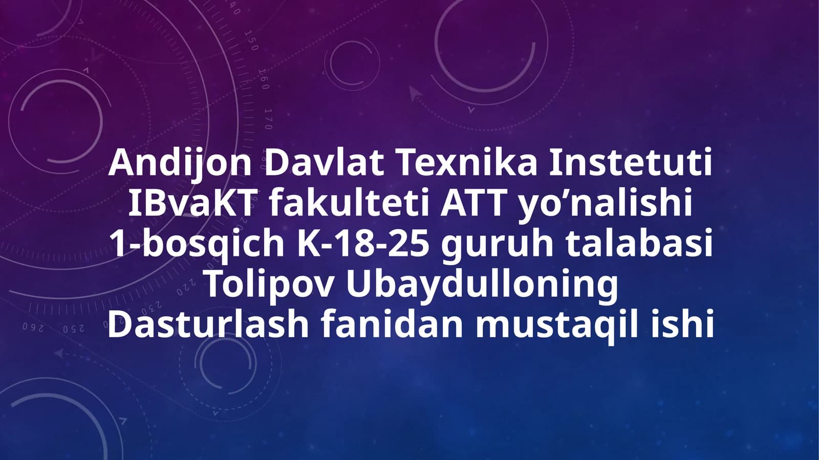 Konstruktorlar va Desktruktorlar ishlash tamoyili
