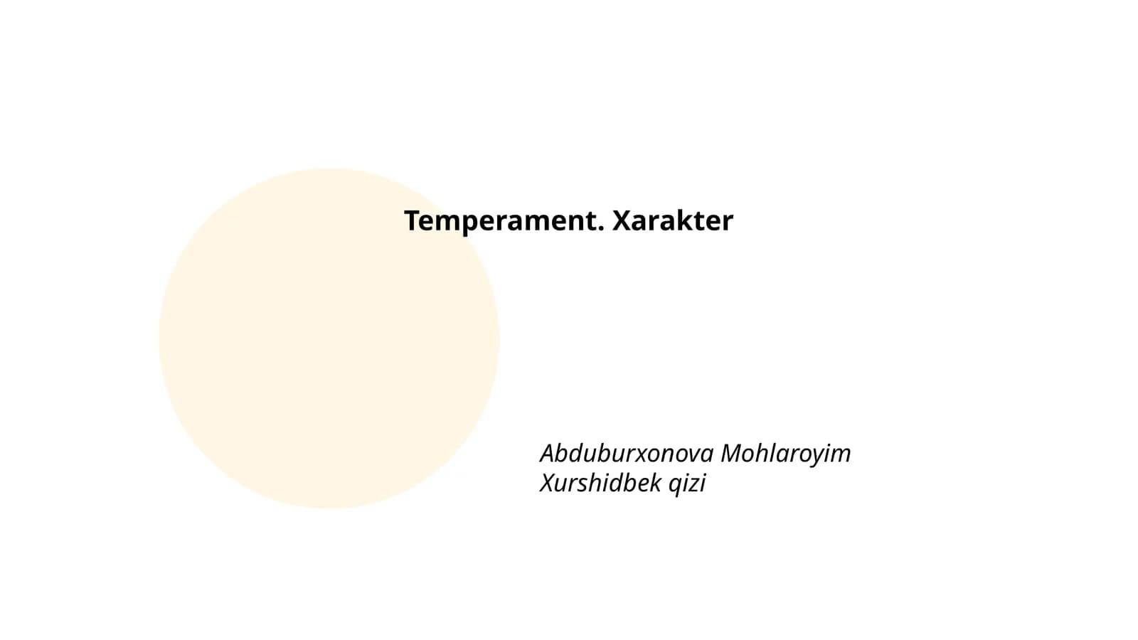 Temperament. Xarakter