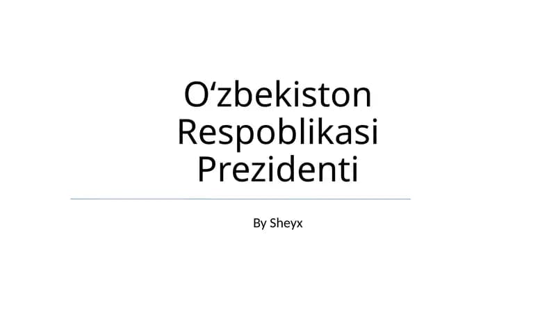 Prezidentlik va Siyosat