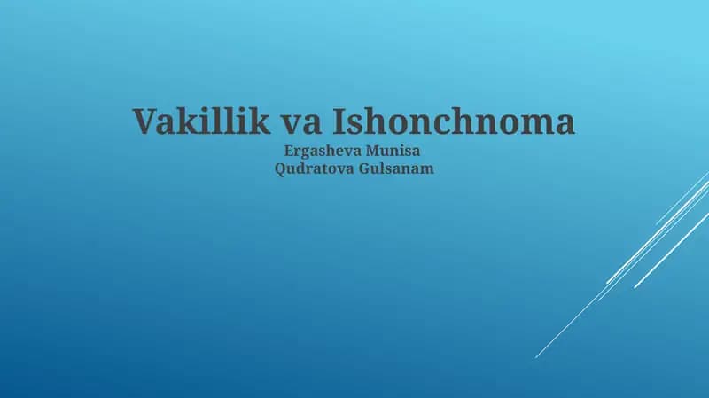 Vakillik va Ishonchnoma