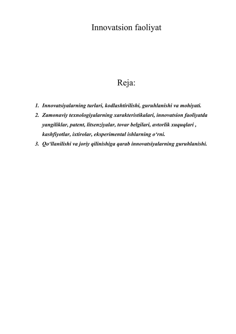 Innovatsion faoliyat