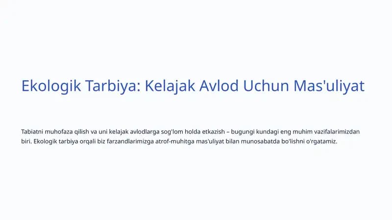 Ekologik Tarbiya