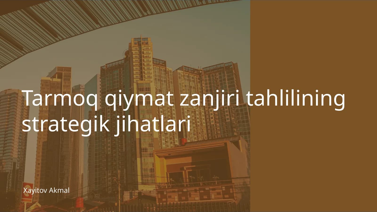 Tarmoq qiymat zanjiri tahlilining strategik jihatlari