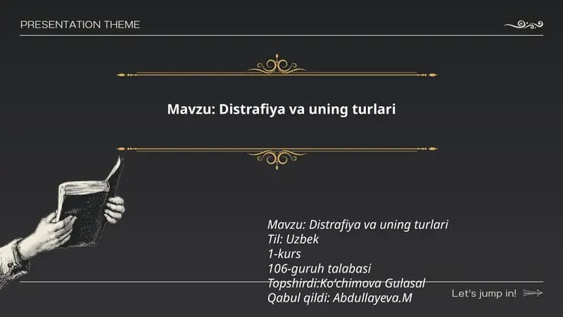 Distrafiya va uning turlari