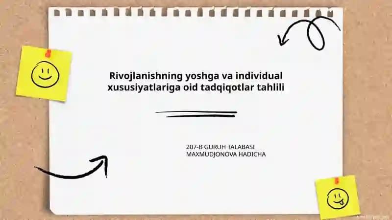 Yoshga oid rivojlanish davrlari va ularning xususiyatlari
