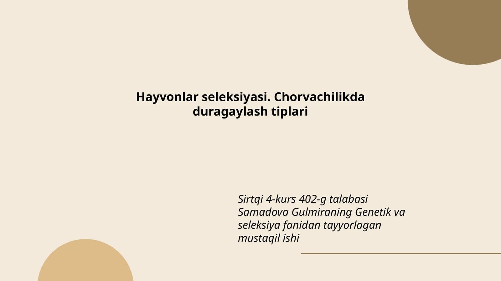 Hayvonlar seleksiyasi. Chorvachilikda duragaylash tiplari