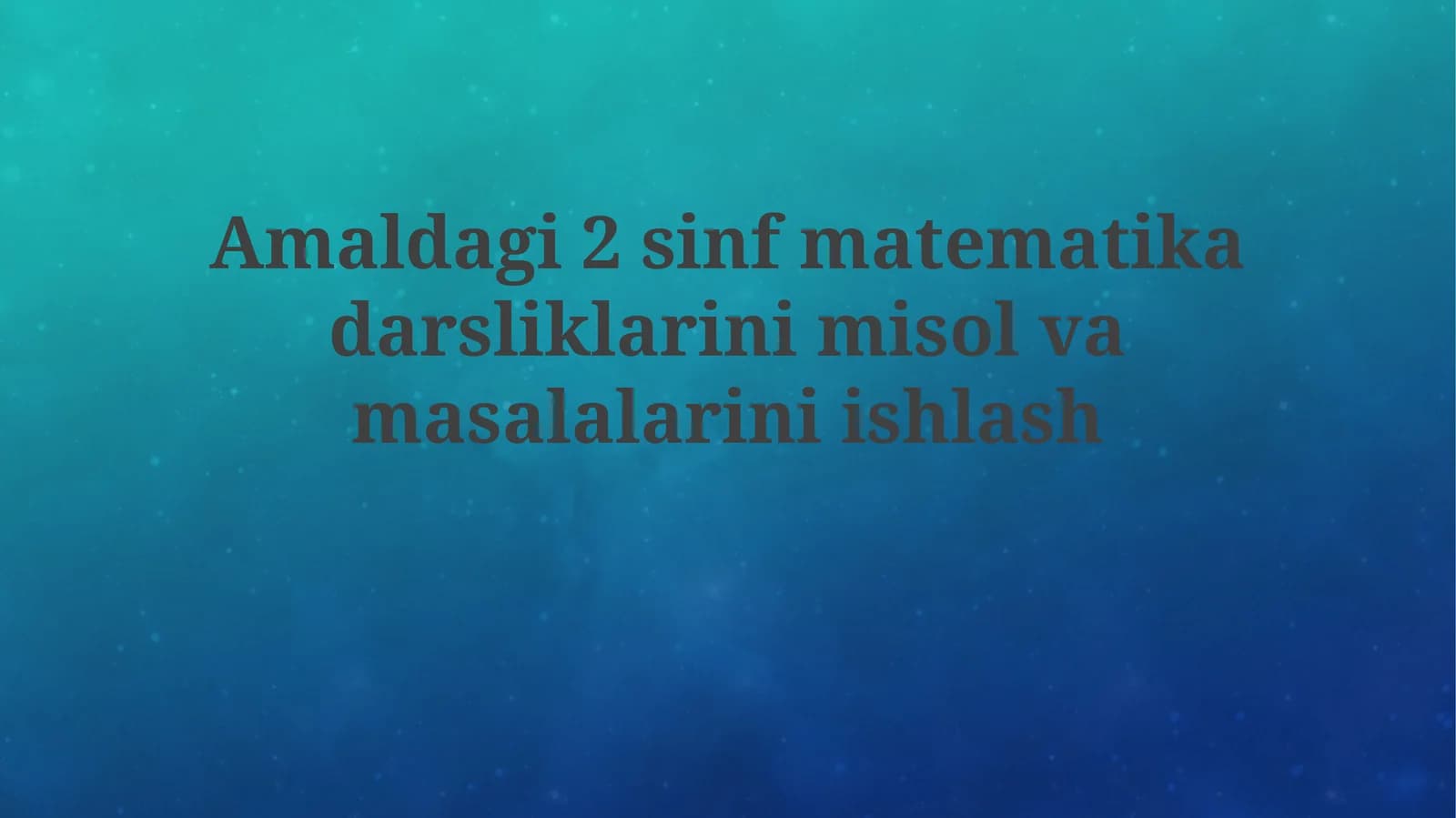 2-sinf matematika darsliklari