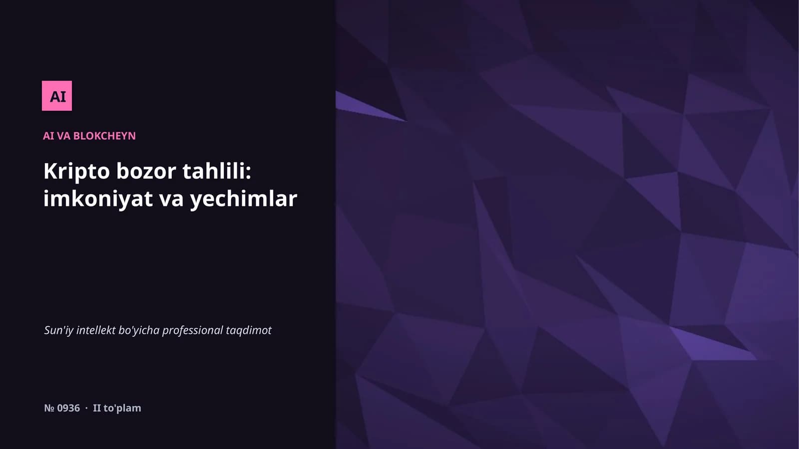 Sun'iy intellekt bo'yicha professional taqdimot