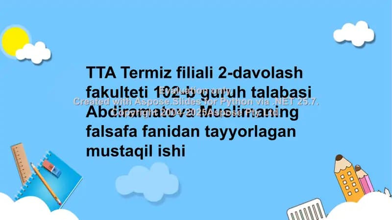 Hozirgi zamon demografiyasining falsafiy tahlili