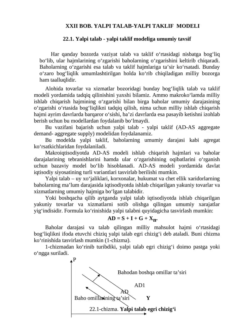 Yalpi talab - yalpi taklif modeli