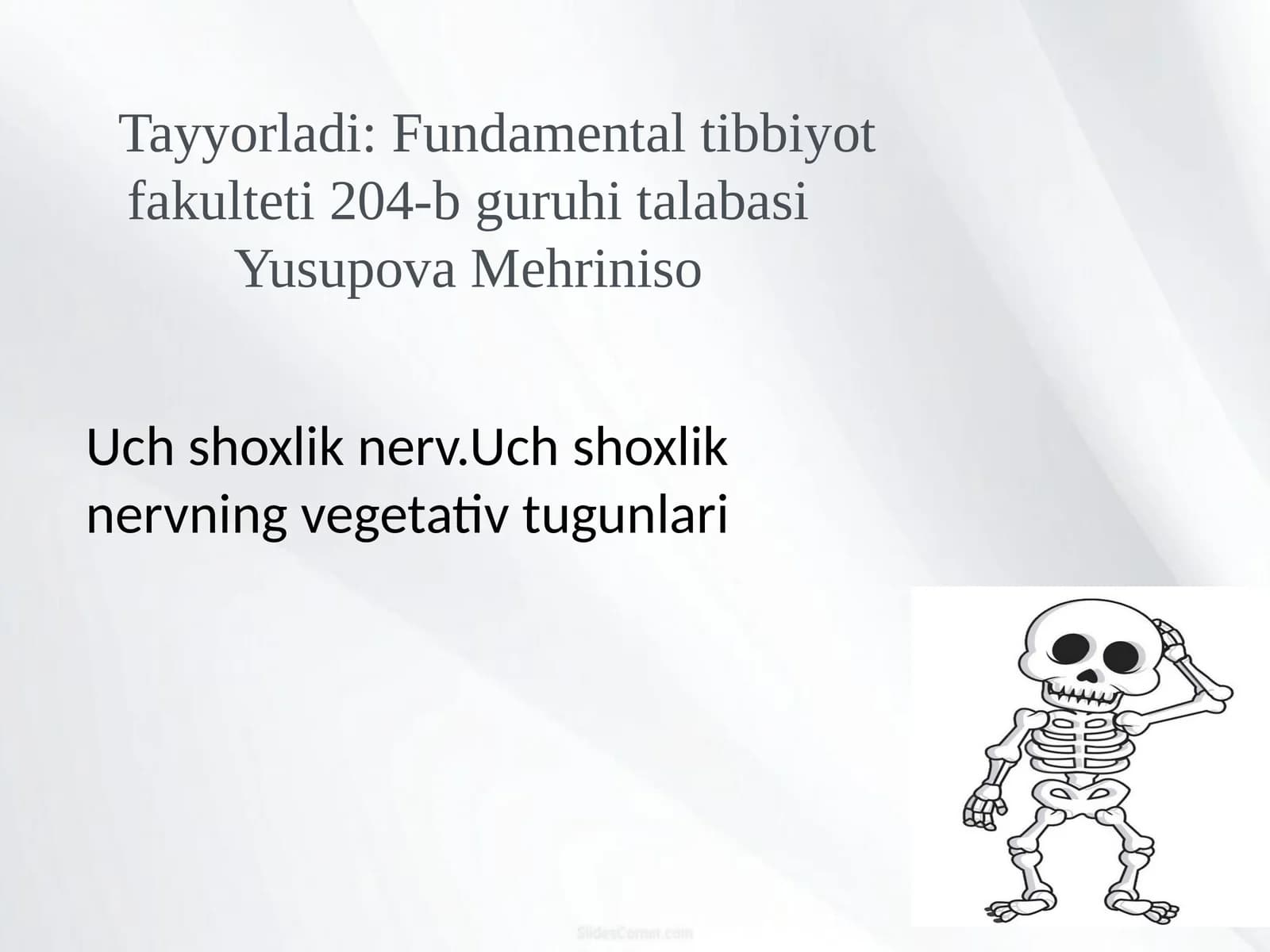 Uch shoxlik nerv.Uch shoxlik nervning vegetativ tugunlari