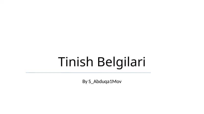 Tinish Belgilari