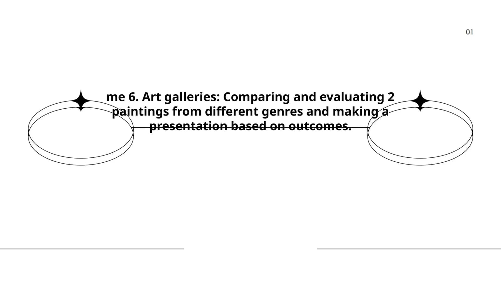 Art galleries: Comparing and evaluating 2 paintings from different genres and making a presentation based on outcomes