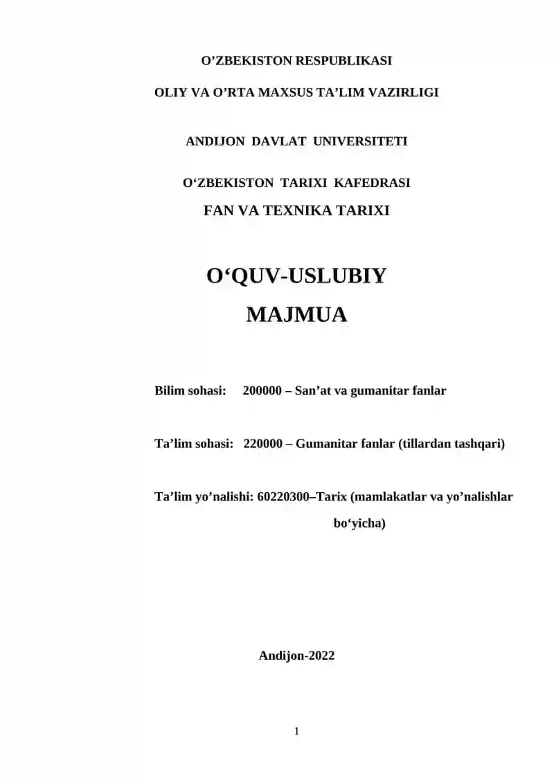 O'quv-uslubiy majmua