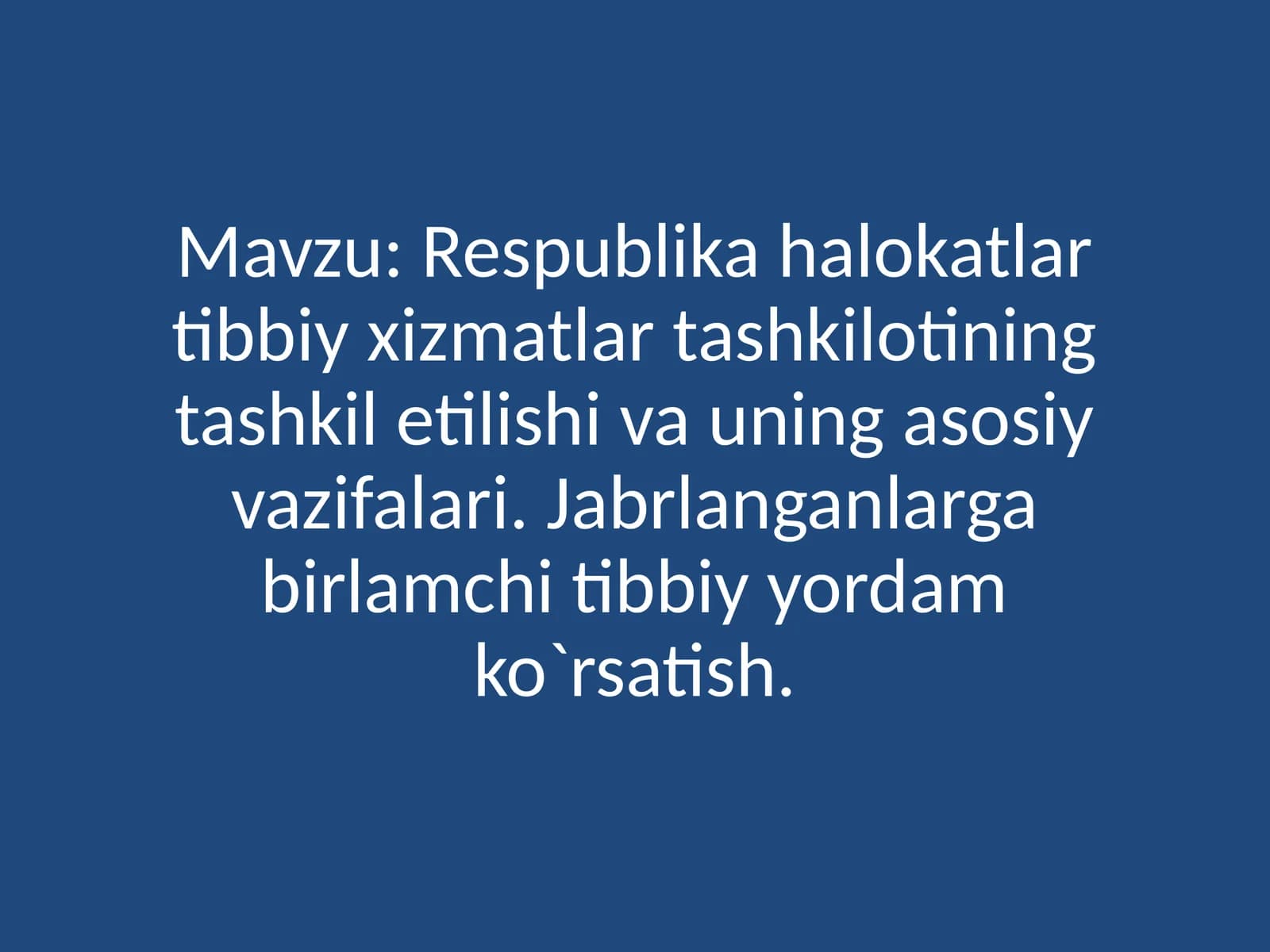 Respublika halokatlar tibbiy xizmatlari
