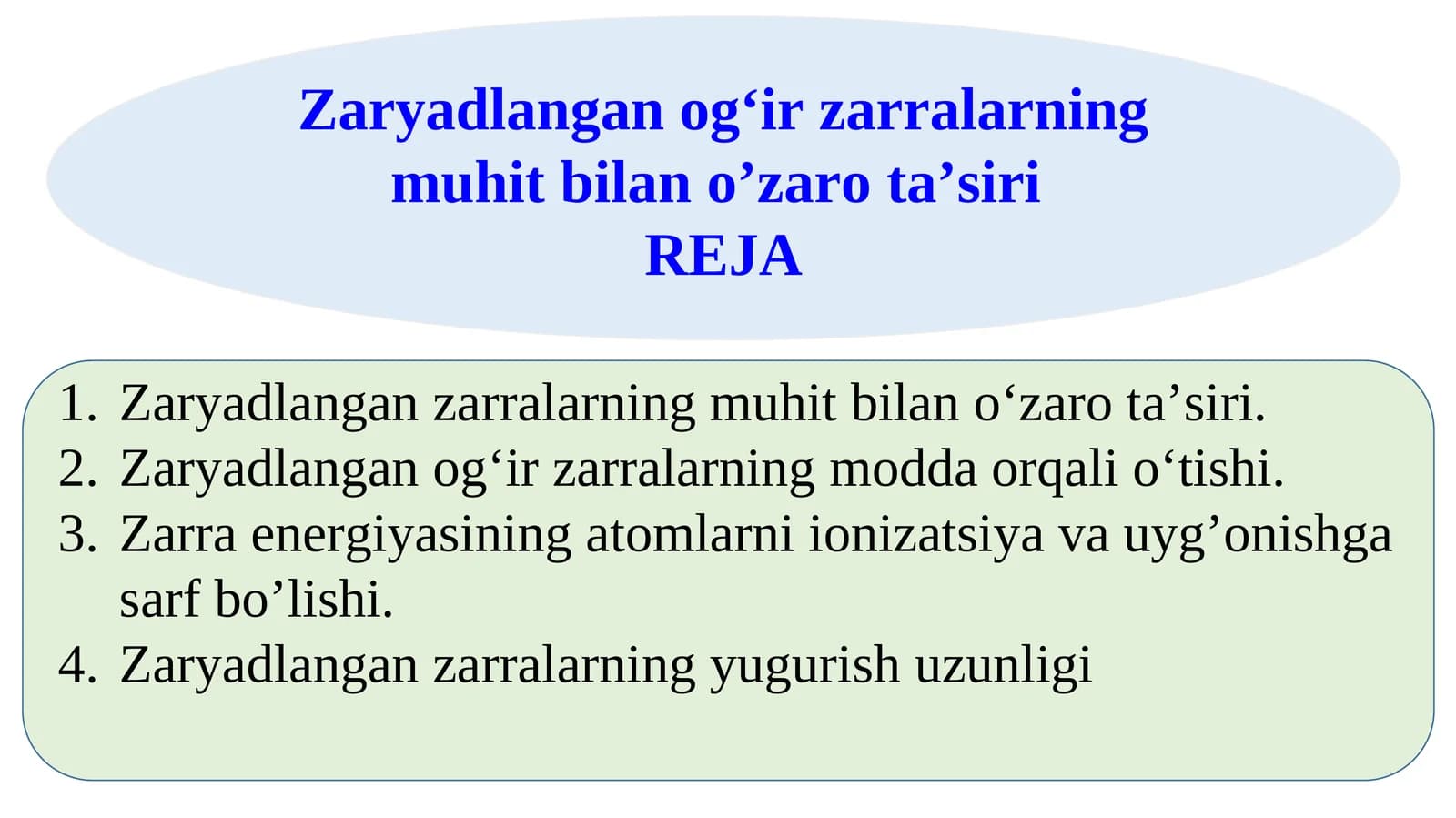 Zaryadlangan og‘ir zarralarningmuhit bilan o’zaro ta’siri