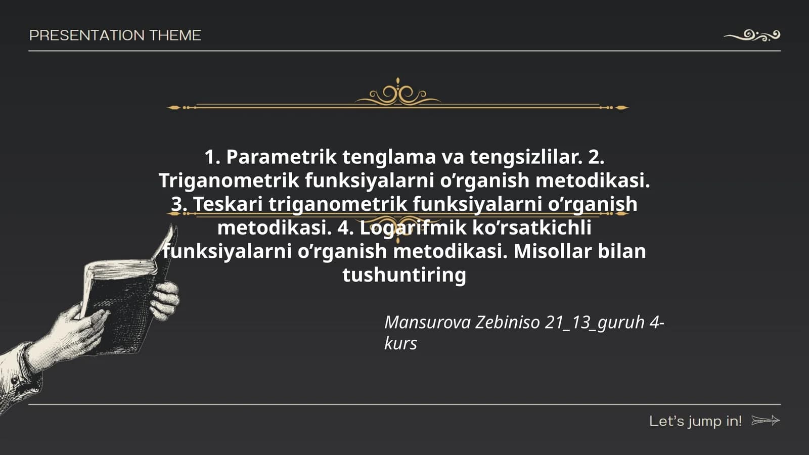 Trigonometrik funksiyalarni o’rganish metodikasi