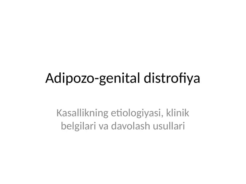Adipozo-genital distrofiya