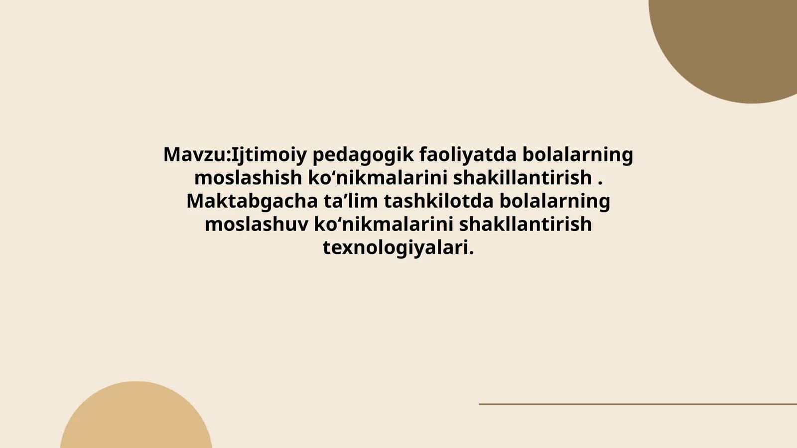 Ijtimoiy pedagogik faoliyatda bolalarning moslashish koʻnikmalarini shakillantirish