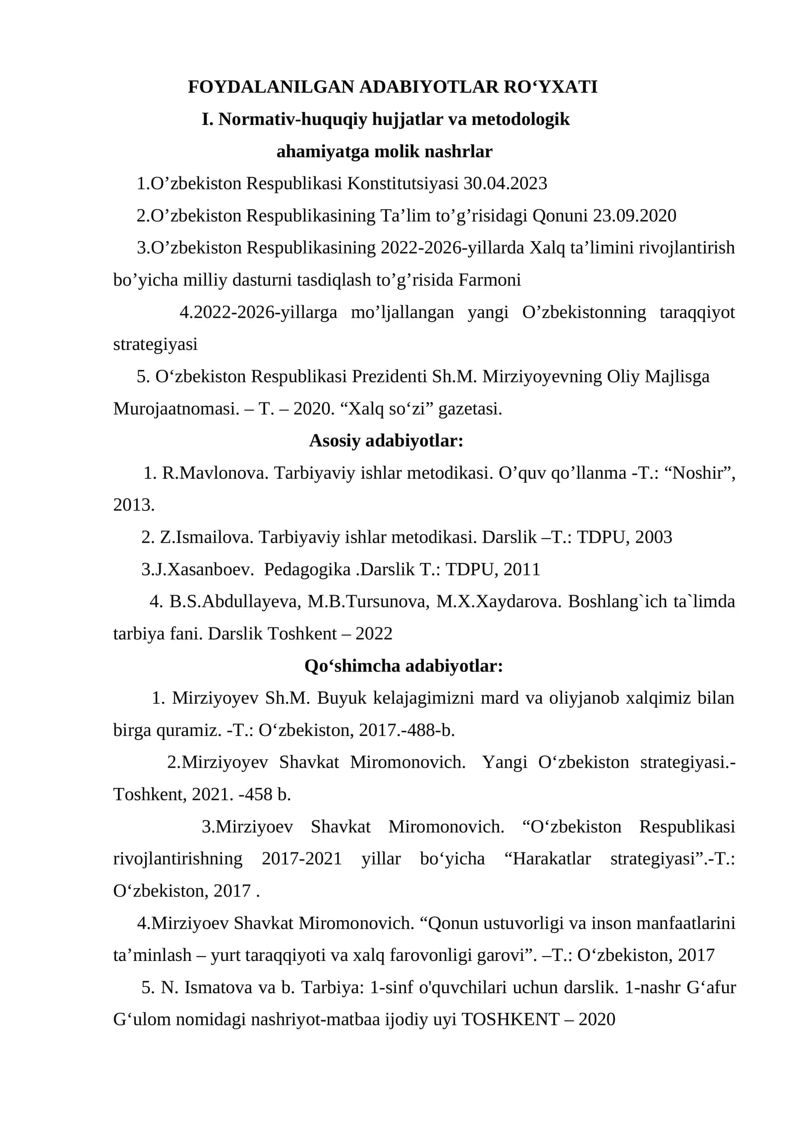 Boshlang`ich ta`limda tarbiya fani. Darslik