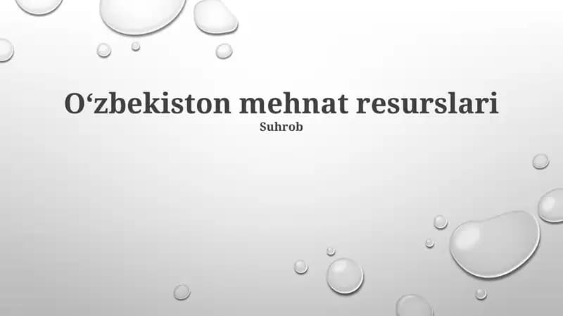 Oʻzbekiston mehnat resurslari