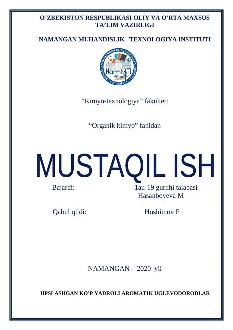 Jipslashgan ko’p yadroli aromatik uglevodorodlar