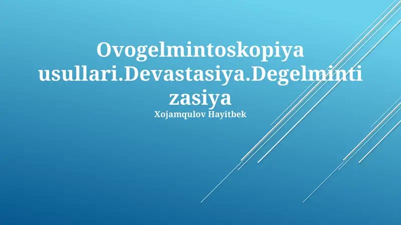Ovogelmintoskopiya usullari