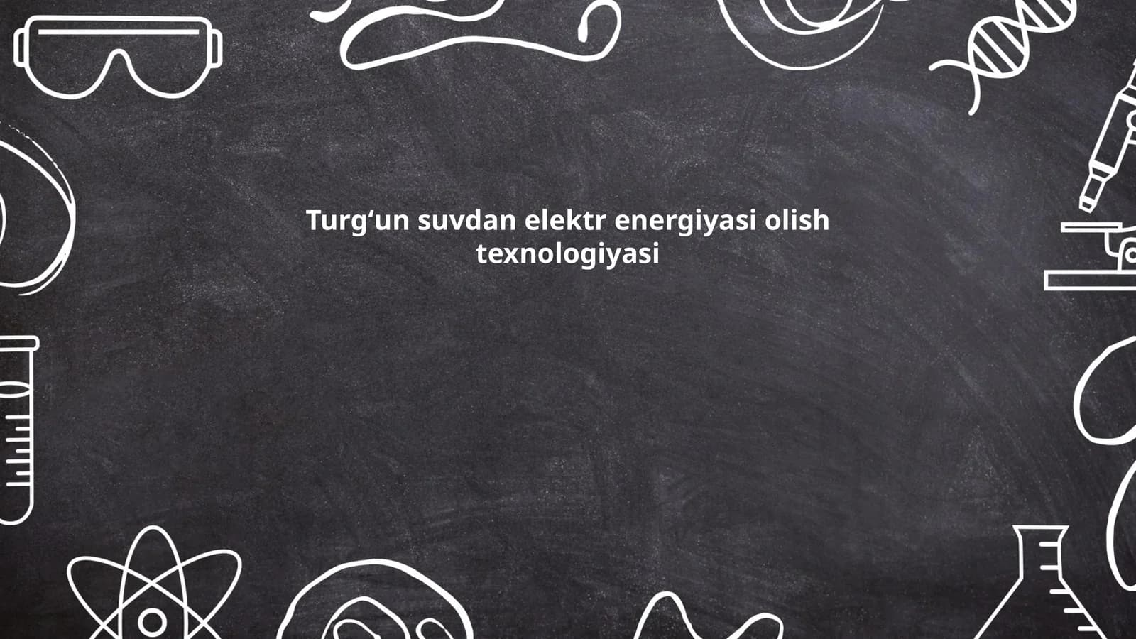 Turgʻun suvdan elektr energiyasi olish texnologiyasi