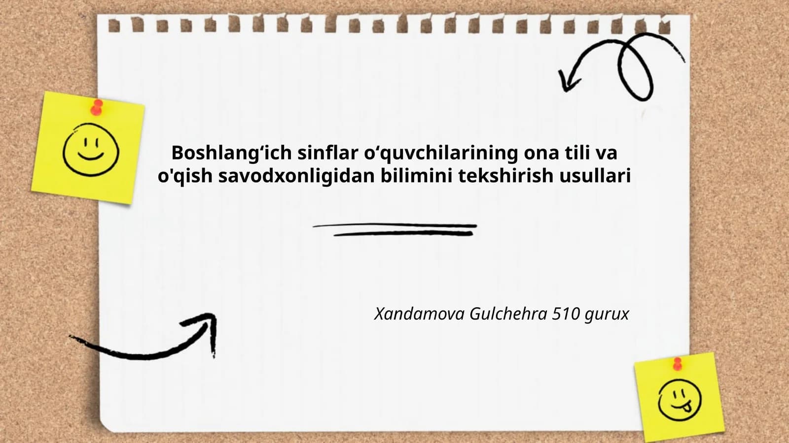 Boshlangʻich sinflar oʻquvchilarining ona tili va o'qish savodxonligidan bilimini tekshirish usullari