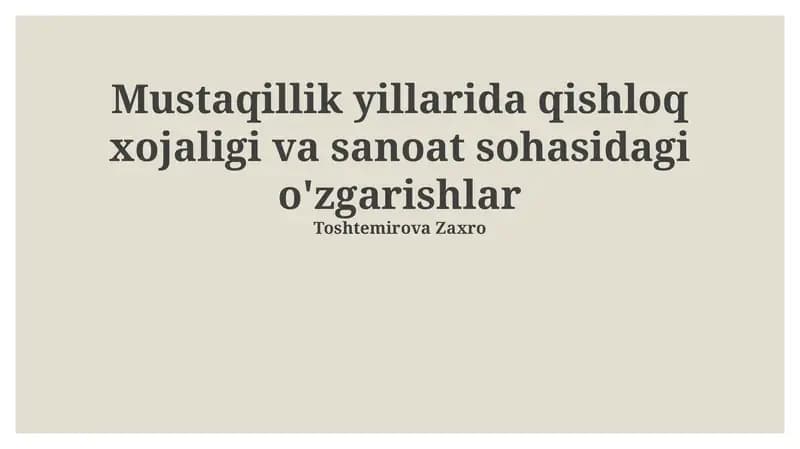 Bogʻdorchilik va uzumchilikning rivojlanishi