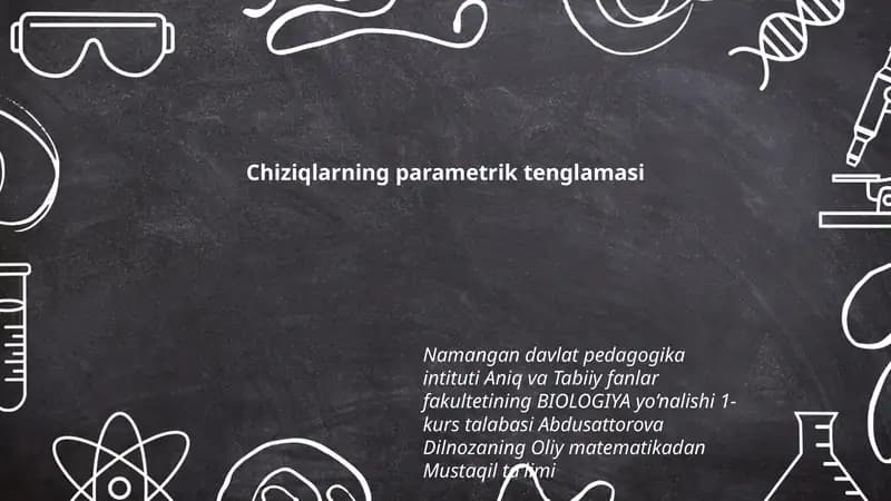 Chiziqlarning parametrik tenglamasi
