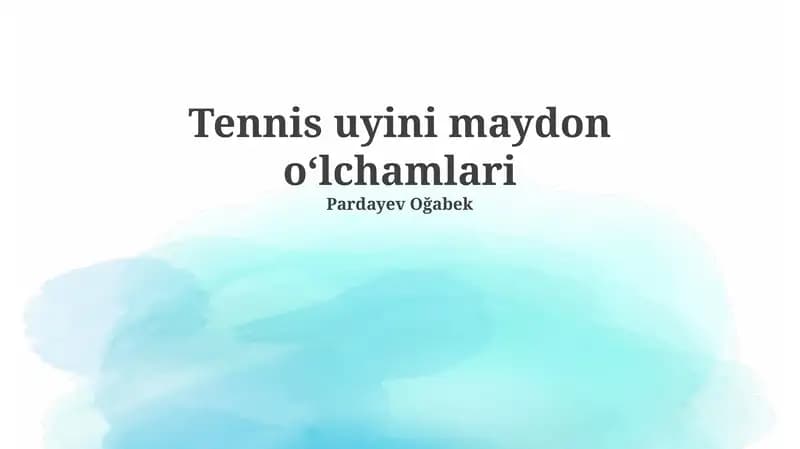Tennis uyini maydon oʻlchamlari