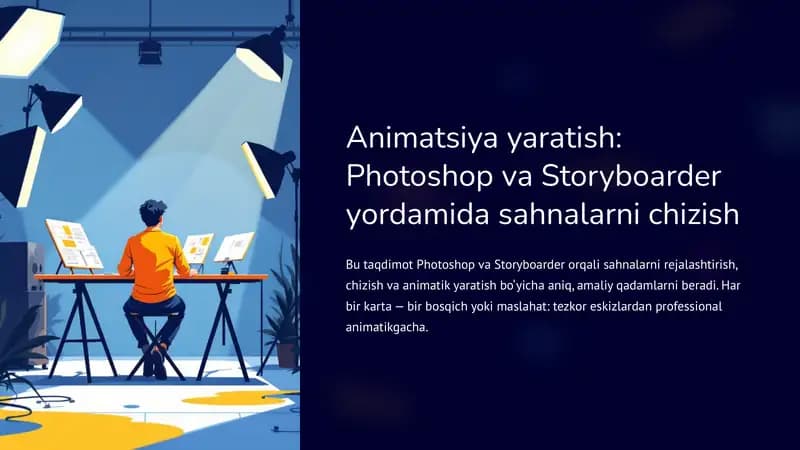 Animatsiya yaratish: Photoshop va Storyboarder yordamida sahnalarni chizish