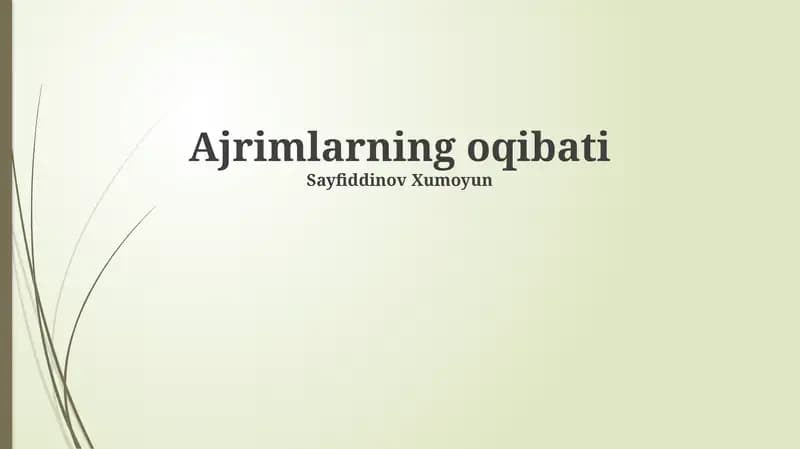 Ajrimlarning oqibati