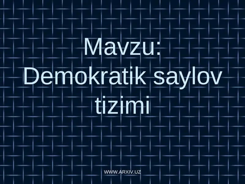 Demokratik saylov tizimi
